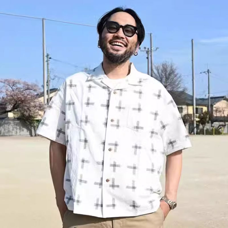 VISVIM WALLIS SHIRT KASURI 22SS cross short-sleeved shirt Japanese trend Nakamura same style